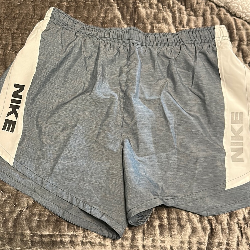 Nike Men's Athletic Shorts in Gray with White Panels